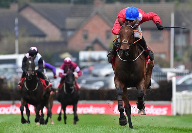 Envoi Allen: winning the Grade1 Ladbrokes Champion Chase at Down Royal